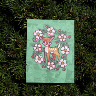 Postal Cierva Floral                                     