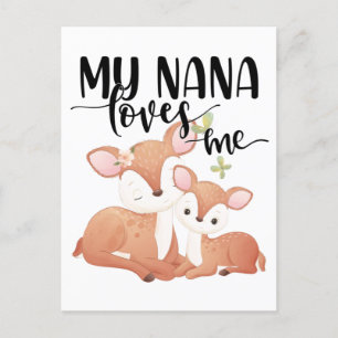 Postal Cierva y cervato Mi Nana me ama