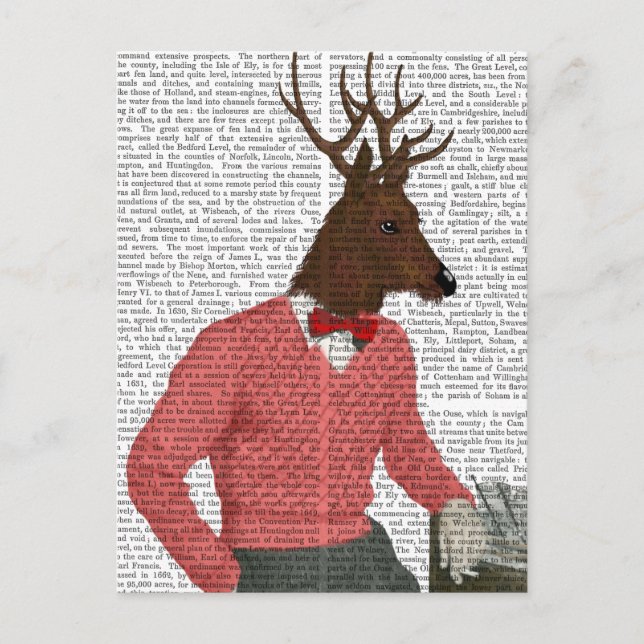 Postal Ciervo en el bar (Anverso)