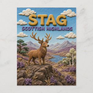 Postal Ciervo Highlands Escoceses Modern KlayKoo