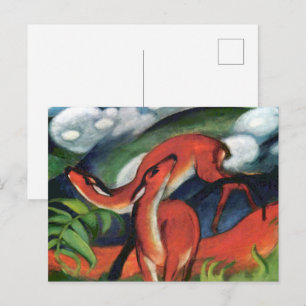 Postal Ciervo Rojo II de Franz Marc Pintura expresionista