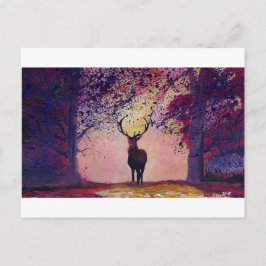 Postal Ciervo saliendo de los calveros II
