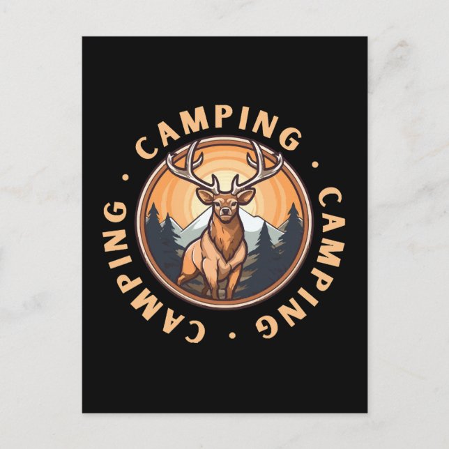 Postal Ciervos - Salvajismo - Camping (Anverso)