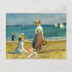 Postal Cifras de Auguste Renoir en la playa