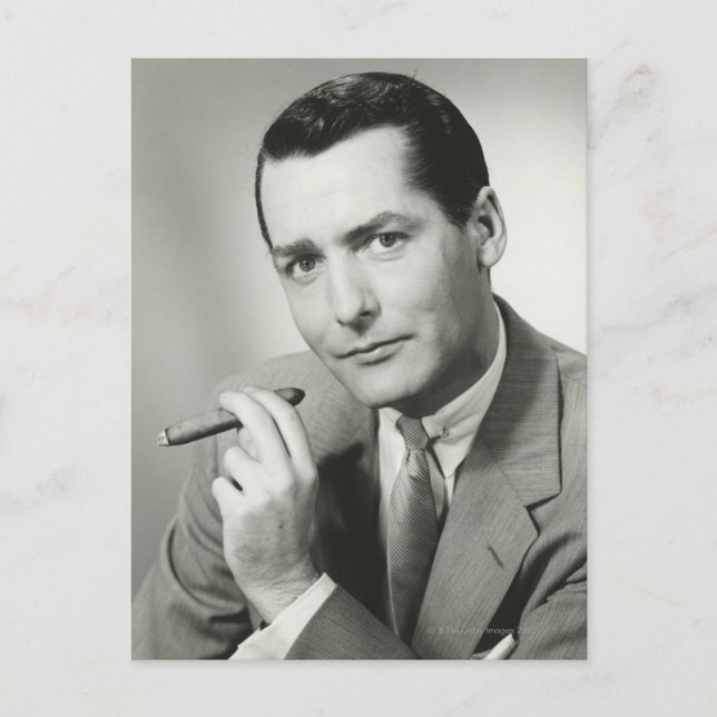 Postal Cigar de fumadores para hombres de negocios (Anverso)