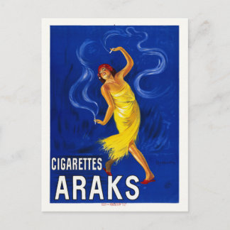 Postal Cigarrillos Arak Cartel de época Cappiello Leonett