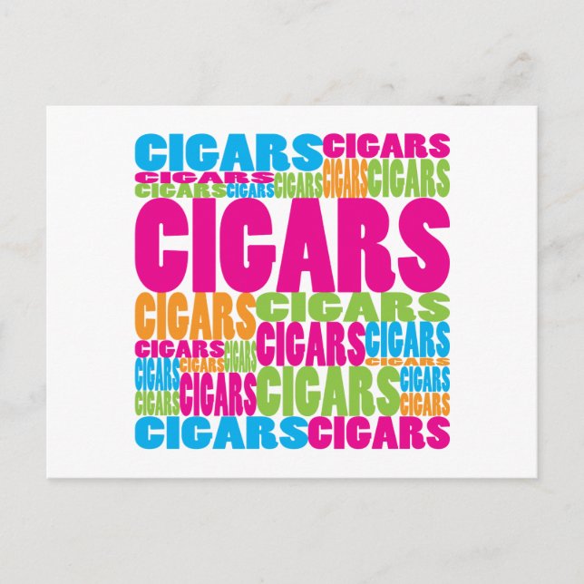 Postal Cigarros coloridos (Anverso)