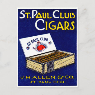 Postal Cigarros del club St. Paul en 1910