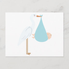 Postal Cigüeña con bebé