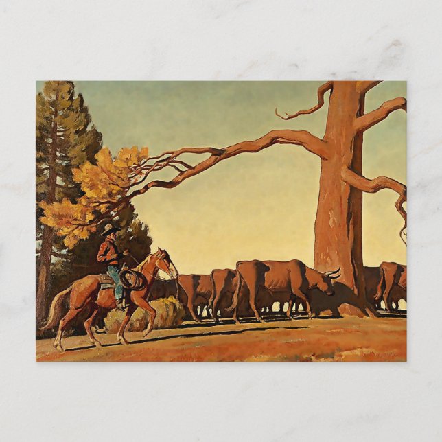 Postal “Cima de la cresta” Arte occidental de Maynard Dix (Anverso)