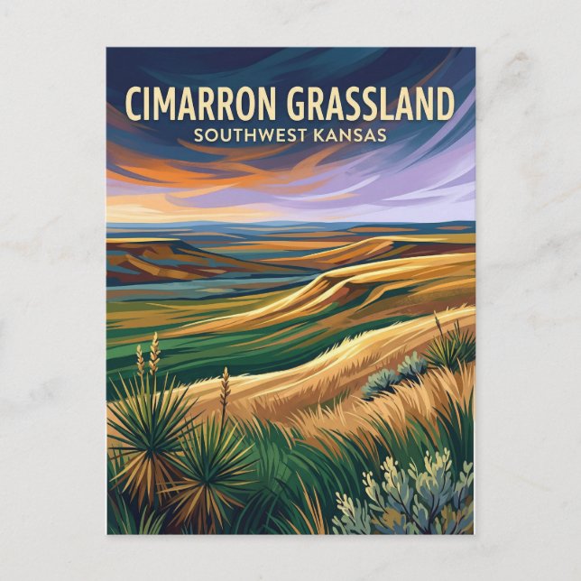 Postal Cimarron National Grassland EE. UU. (Anverso)