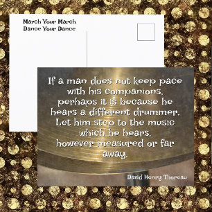 Postal Cimbale de cita de Thoreau de otro tamborilero