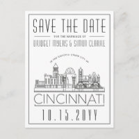 Cincinnati Boda Estilizado Skyline Save the Date