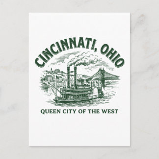 Postal Cincinnati City Ohio Queen City of the West