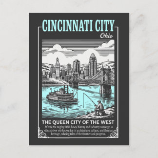 Postal Cincinnati City Ohio The Queen City of The West