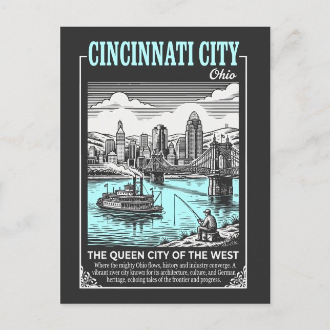 Postal Cincinnati City Ohio The Queen City of The West (Anverso)