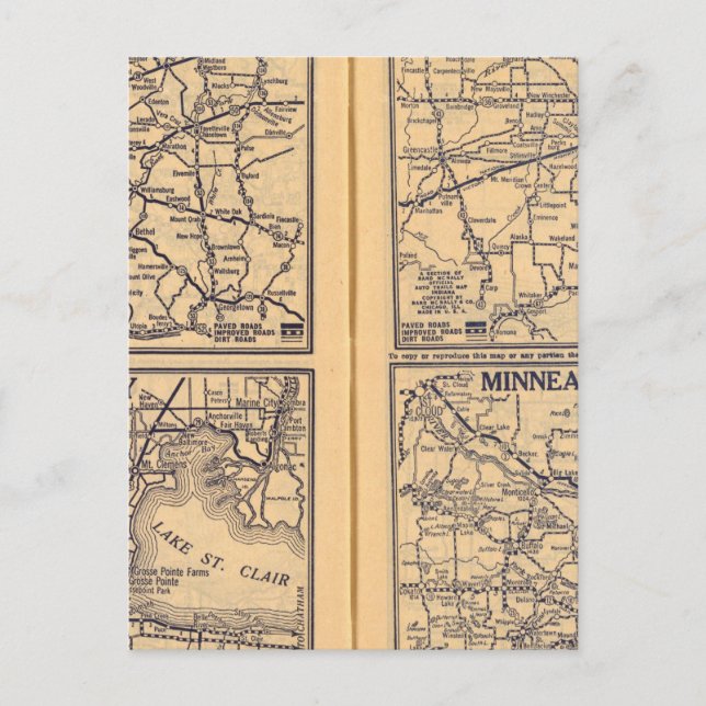 Postal Cincinnati, Detroit, Indianápolis (Anverso)