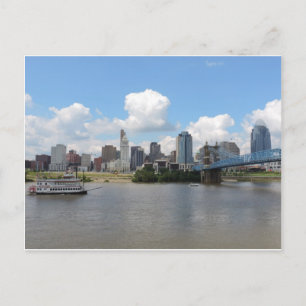 Postal Cincinnati, el horizonte de Ohio con el río Ohio