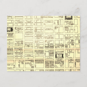 Postal Cincinnati, OH Mapa de Vintage