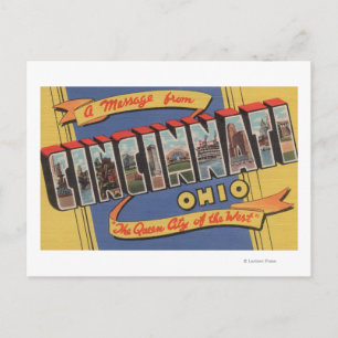Postal Cincinnati, Ohio - Escenas de letras grandes