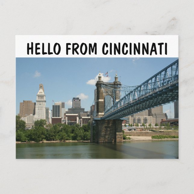 POSTAL CINCINNATI OHIO HELLO POSTCARDS (Anverso)
