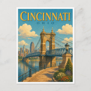 Postal Cincinnati Ohio Puente Roebling GeoSaga