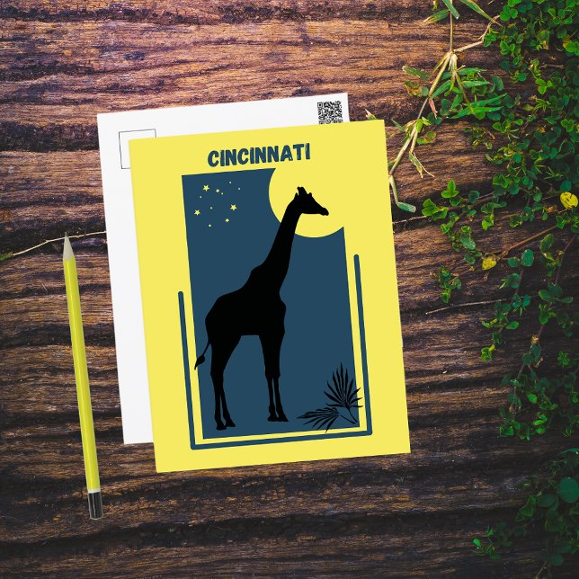 Postal Cincinnati Zoo Ohio Vintage Giraffe (Subido por el creador)