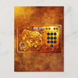 Postal Cinco a de 12 reloj Steampunk Grunge
