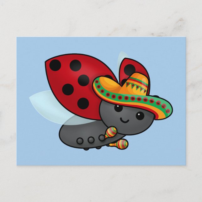 Postal Cinco de May Ladybug (Anverso)