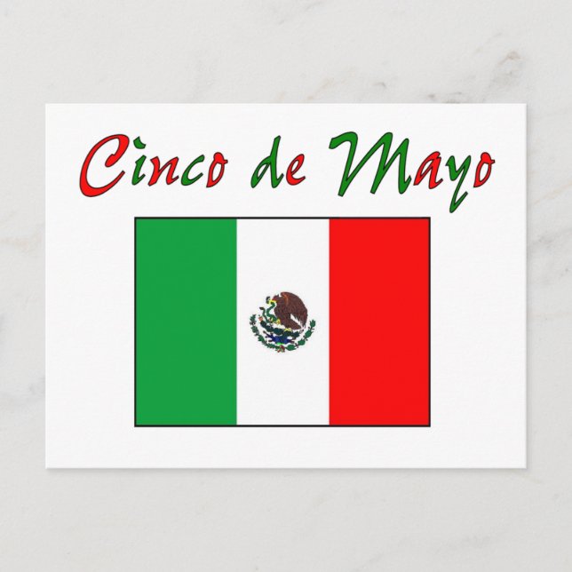 Postal Cinco de Mayo: Camisa y regalo de la bandera mexic (Anverso)