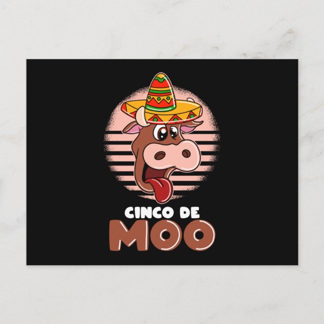 Postal Cinco De Mayo Día Cinco De Moo (Anverso)
