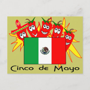 Postal Cinco de Mayo MEXICAN FLAG