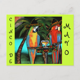 POSTAL CINCO DE MAYO PARROTS