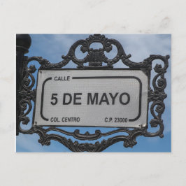 Postal Cinco de Mayo | Rótulo callejero | La Paz México