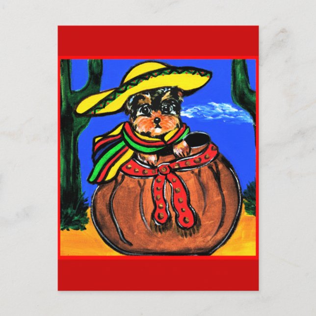 Postal Cinco de Mayo Yorkie Poo (Anverso)