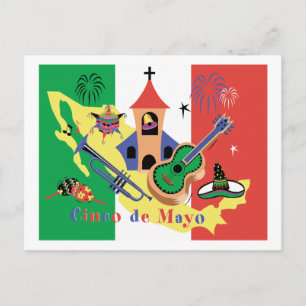 Postal Cinco feliz de Mayo