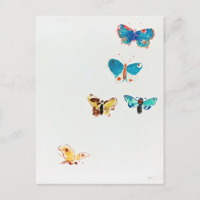 Postal Cinco Mariposas, Redon (Anverso)