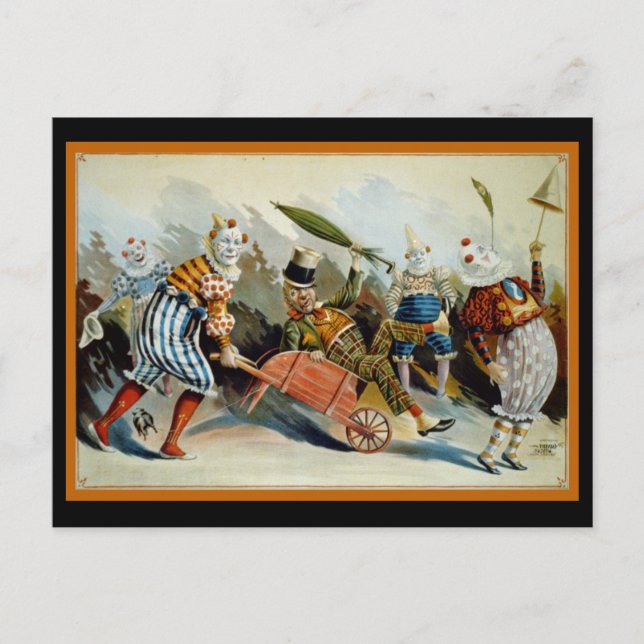 Postal Cinco payasos (Anverso)