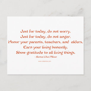 Postal Cinco receptores de Reiki: Palabras para vivir