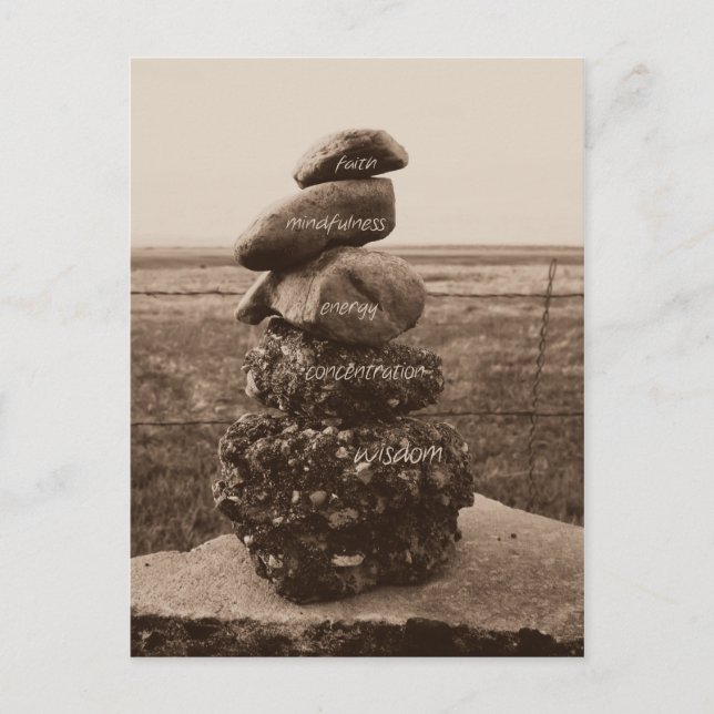 Postal Cinco virtudes de Zen (Anverso)