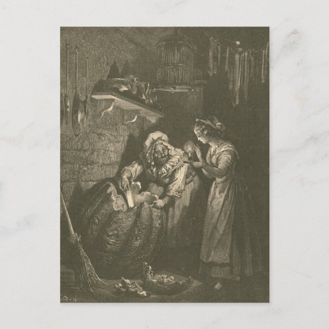 Postal Cinderella Pumpkin - Gustave Doré (Anverso)