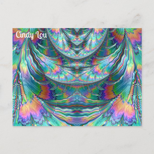 Postal CINDY LOU ~ Pasteles de ojeado ~ Diseño fractal 3D (Anverso)