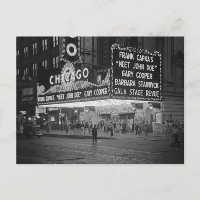 Postal Cine Chicago de Noche, 1941 (Anverso)