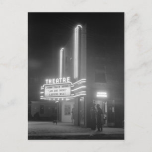 Postal Cine de noche, Greensboro, Georgia, años 40