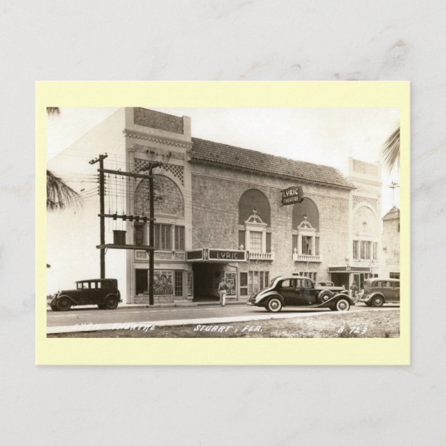 Postal Cine lírico, Stuart, Florida Vintage (Anverso)