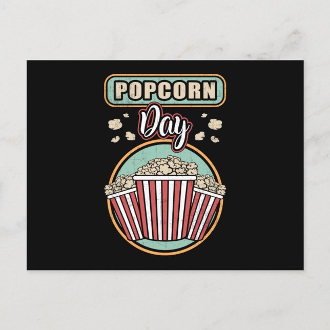 Postal Cine Popcorn Day Cine Snack Pop Film Gift Idea (Anverso)
