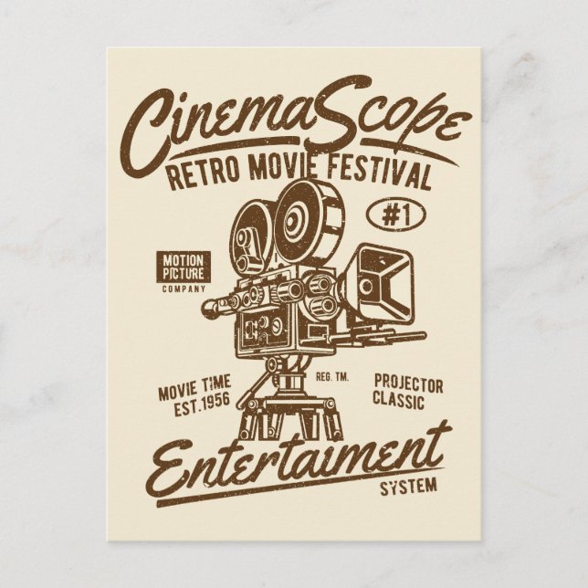 Postal Cinema Scope Classic Retro Hollywood Camera Motion (Anverso)