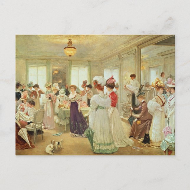 Postal Cinq Heures chez le Couturier Paquin, 1906 (Anverso)