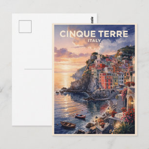 Postal Cinque Terre Italia Viajes Antiguos