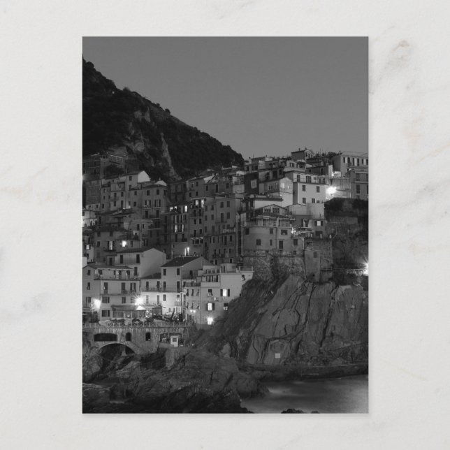 Postal Cinque Terre negro y blanco (Anverso)